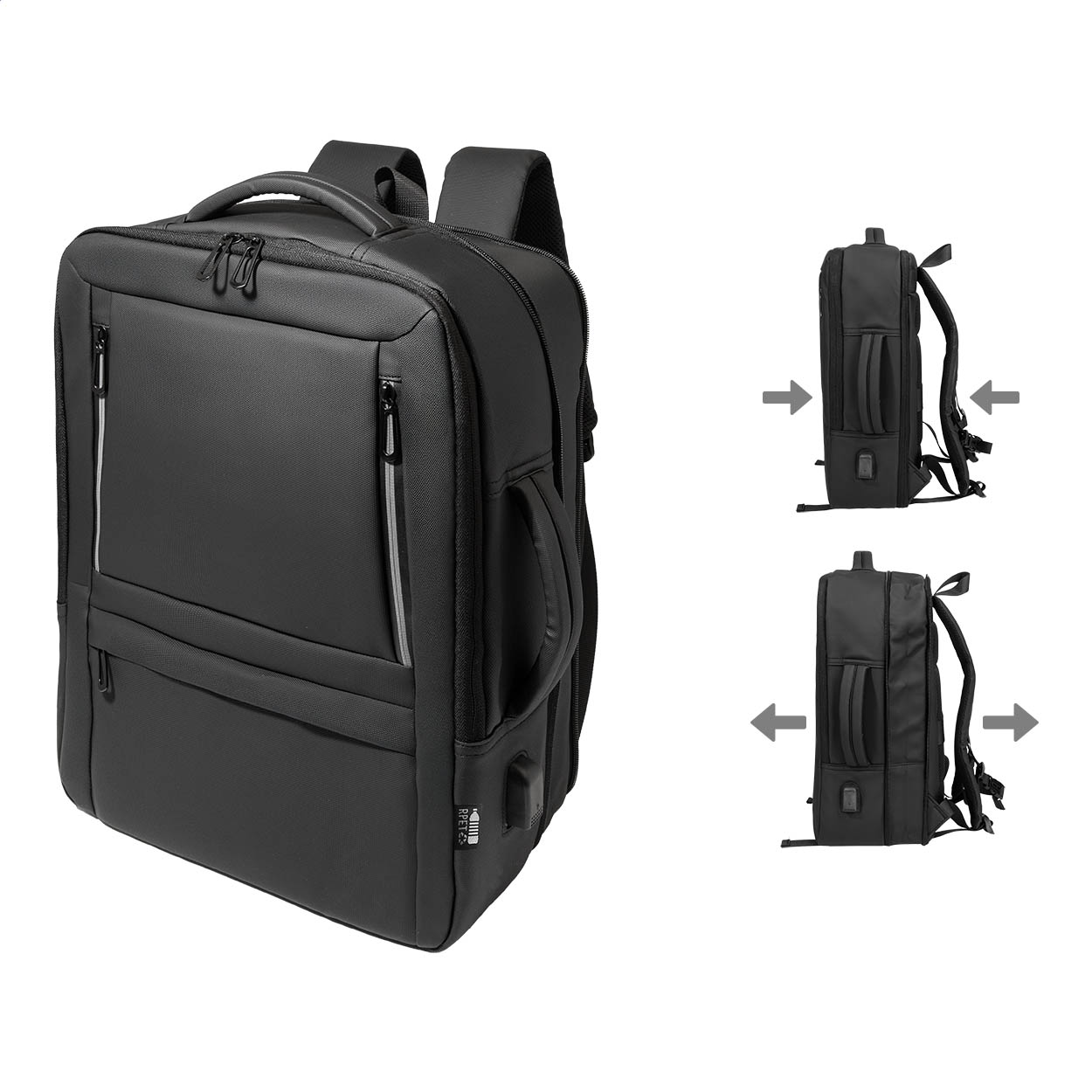 Zaino portadocumenti Molson in RPET impermeabile con porta USB