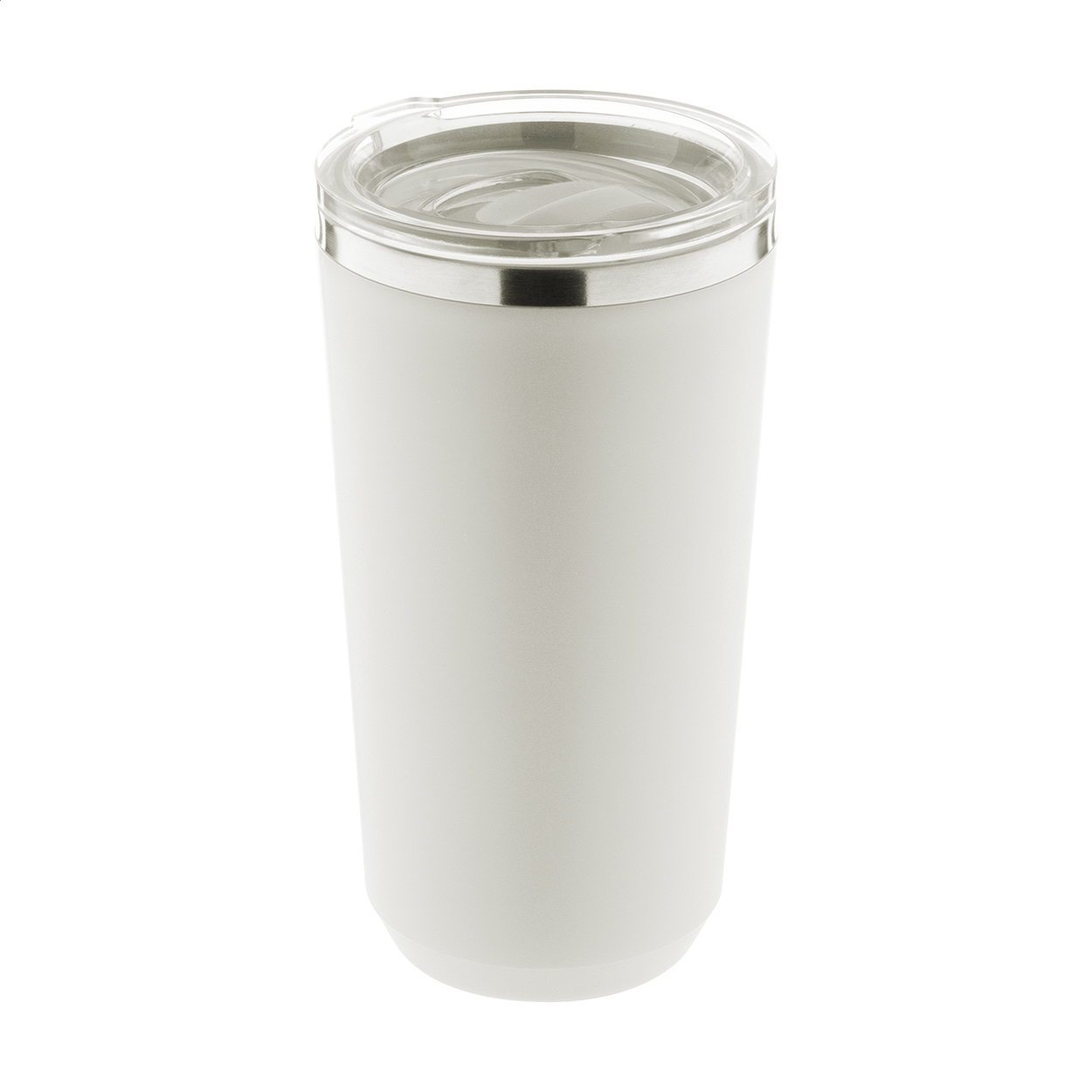 Bicchiere termico Lungogo in acciaio con rivestimento in PP, 500 ml, con logo stampato con logo