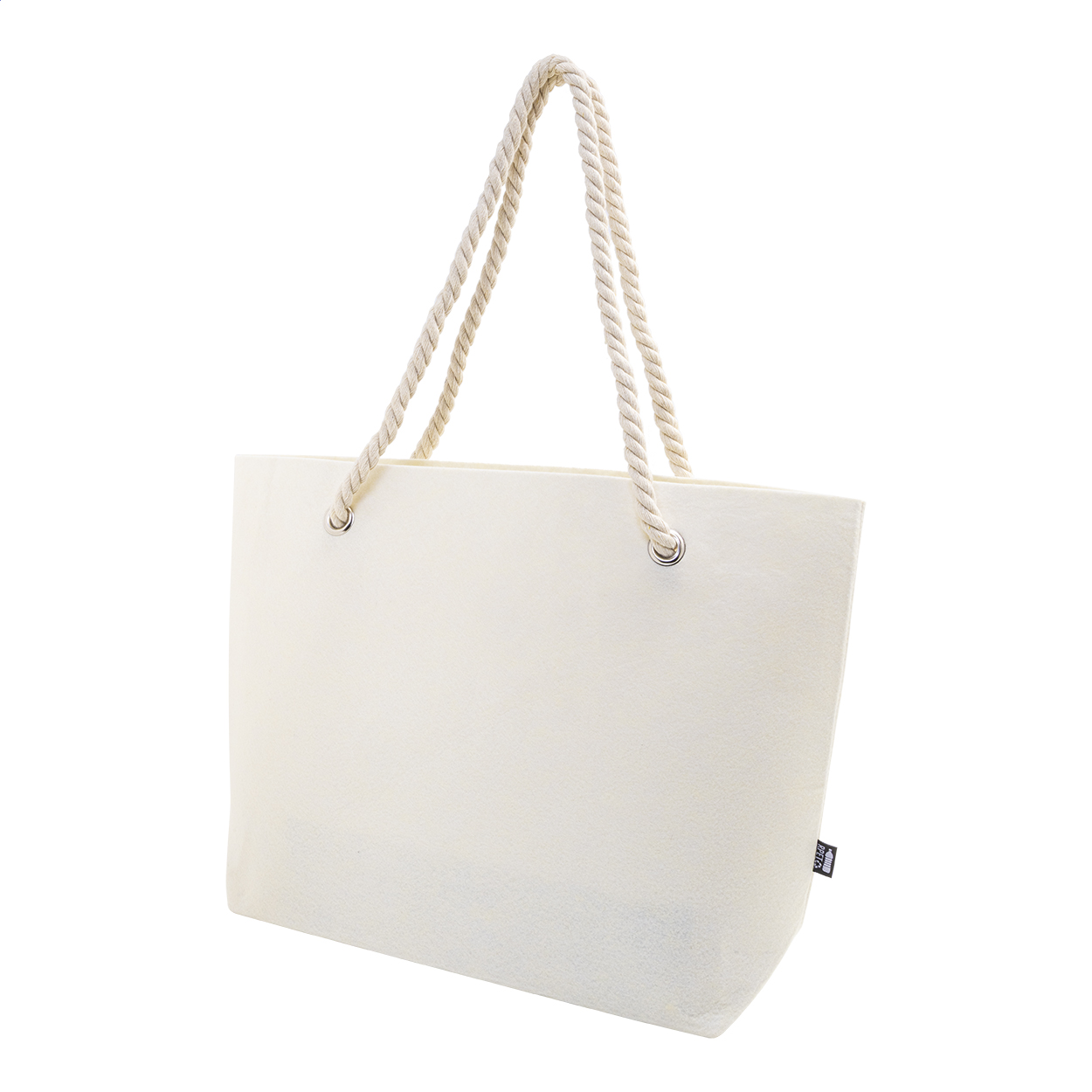 Borsa da spiaggia Refelt Beach in feltro RPET con manici in cotone