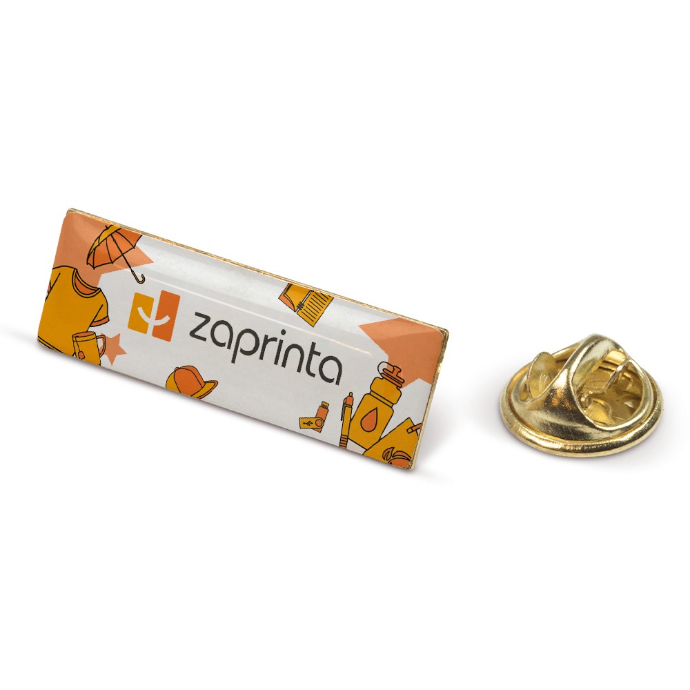 Spilla rettangolare con rivestimento a cupola e chiusura a farfalla - Lacchiarella