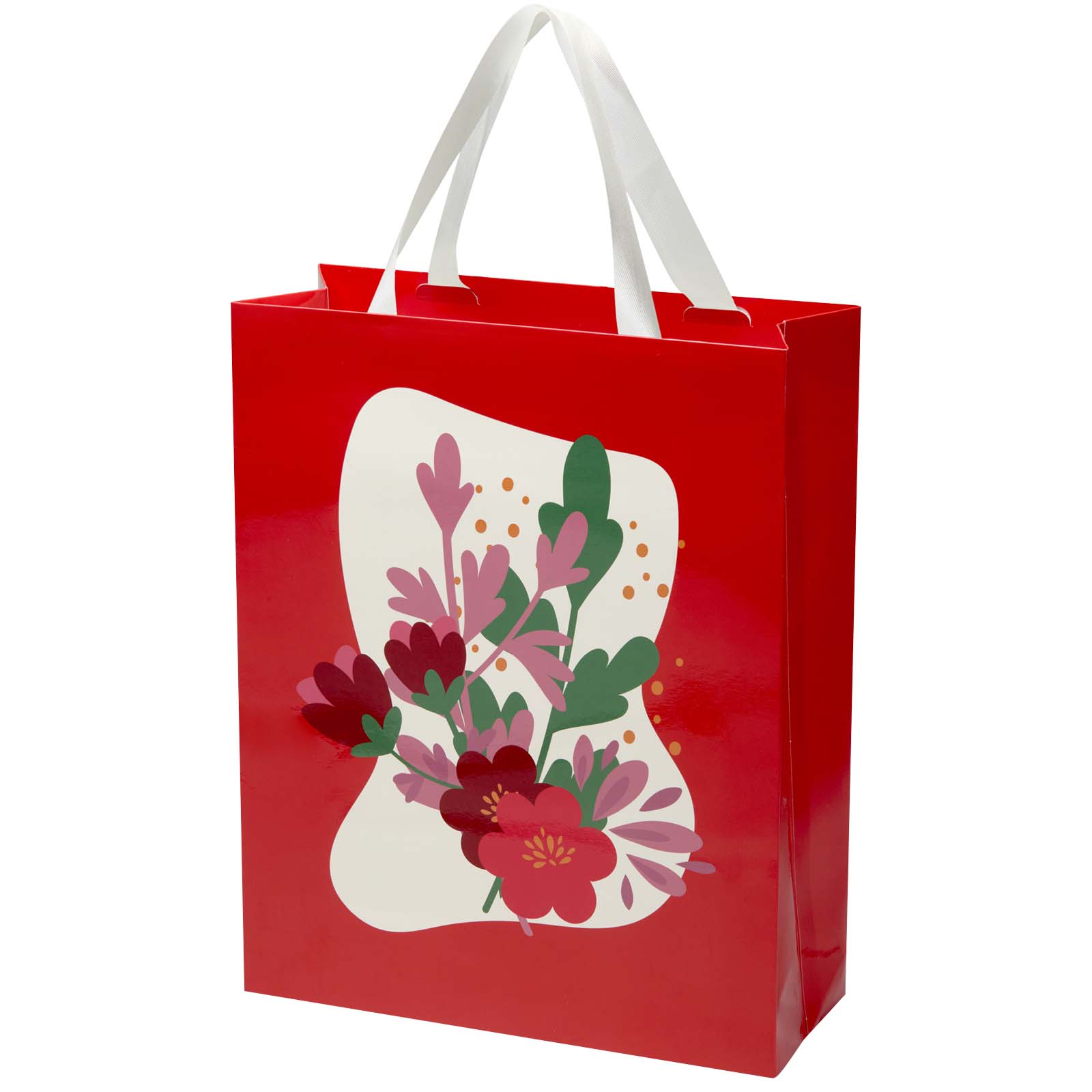 Shopper in carta Smartfold 210 g/m² con manici in nastro, 31 x 12 x 39 cm stampato con logo
