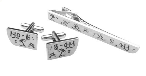 Set gemelli e fermacravatta Tahiti - Bracca
