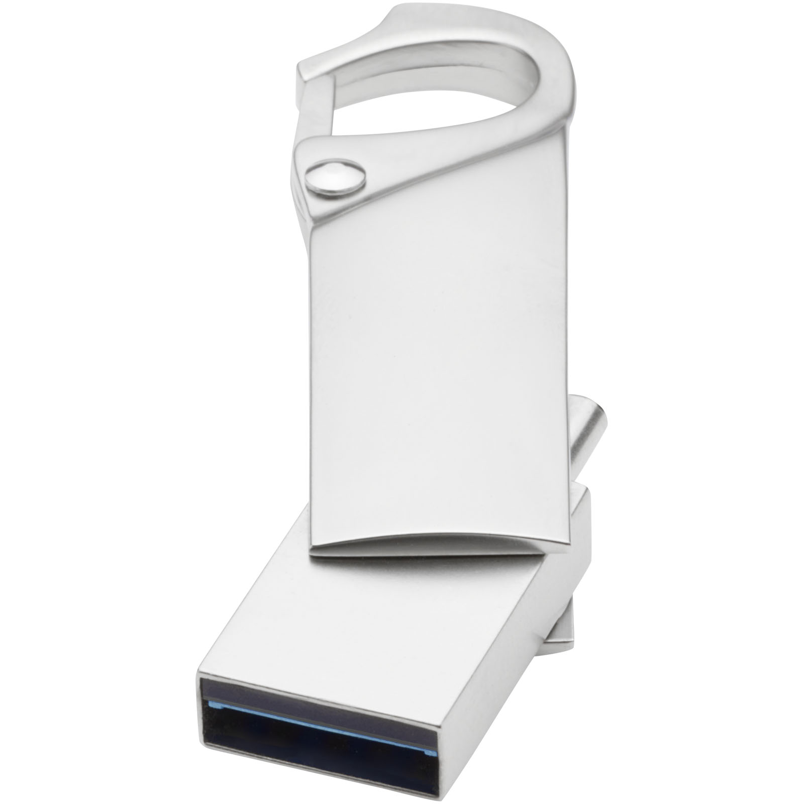 USB 3.0 in metallo con connettore Type C e moschettone - Valle Lomellina