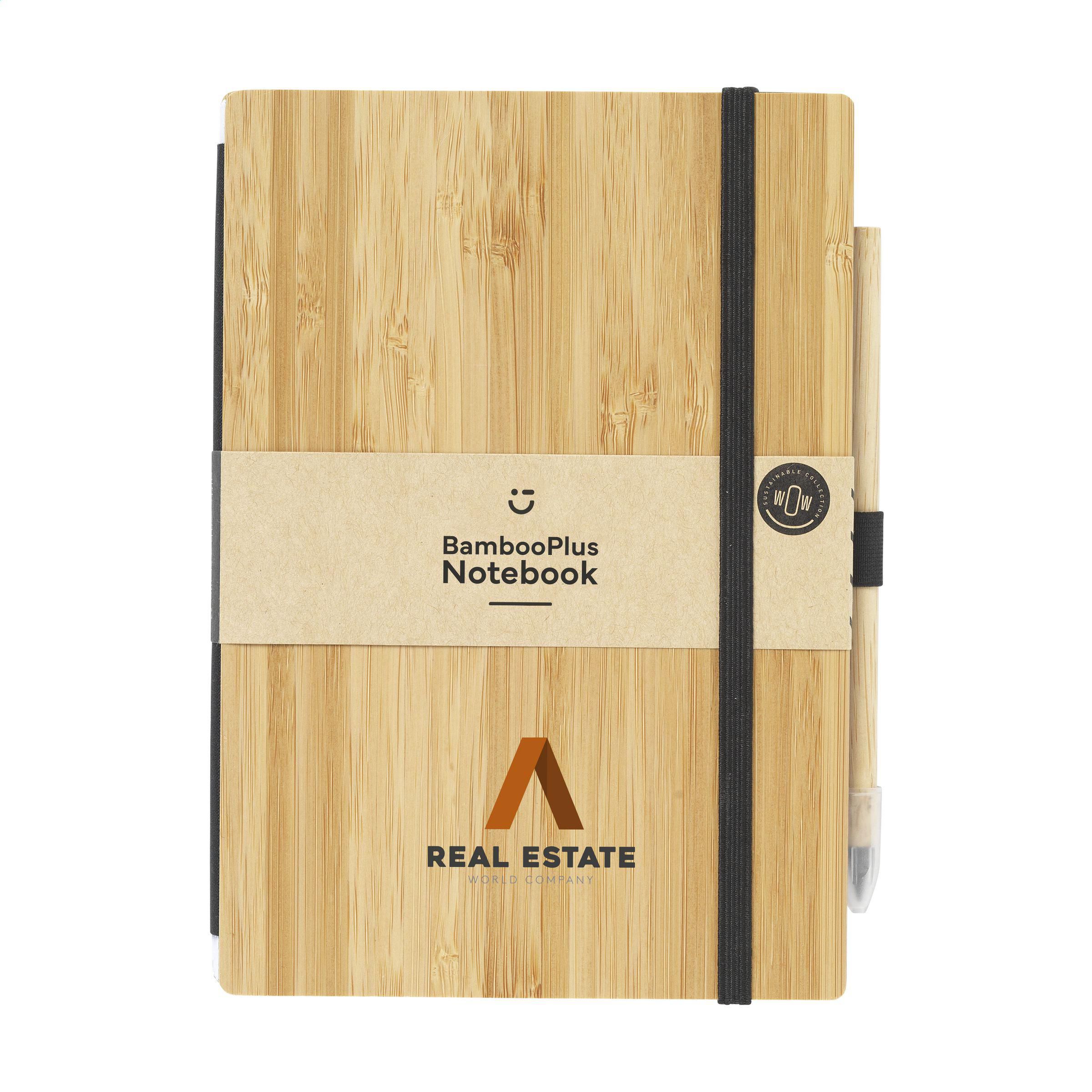 EcoBamboo Notebook e Pencil Senza Inchiostro - Erba stampato con logo