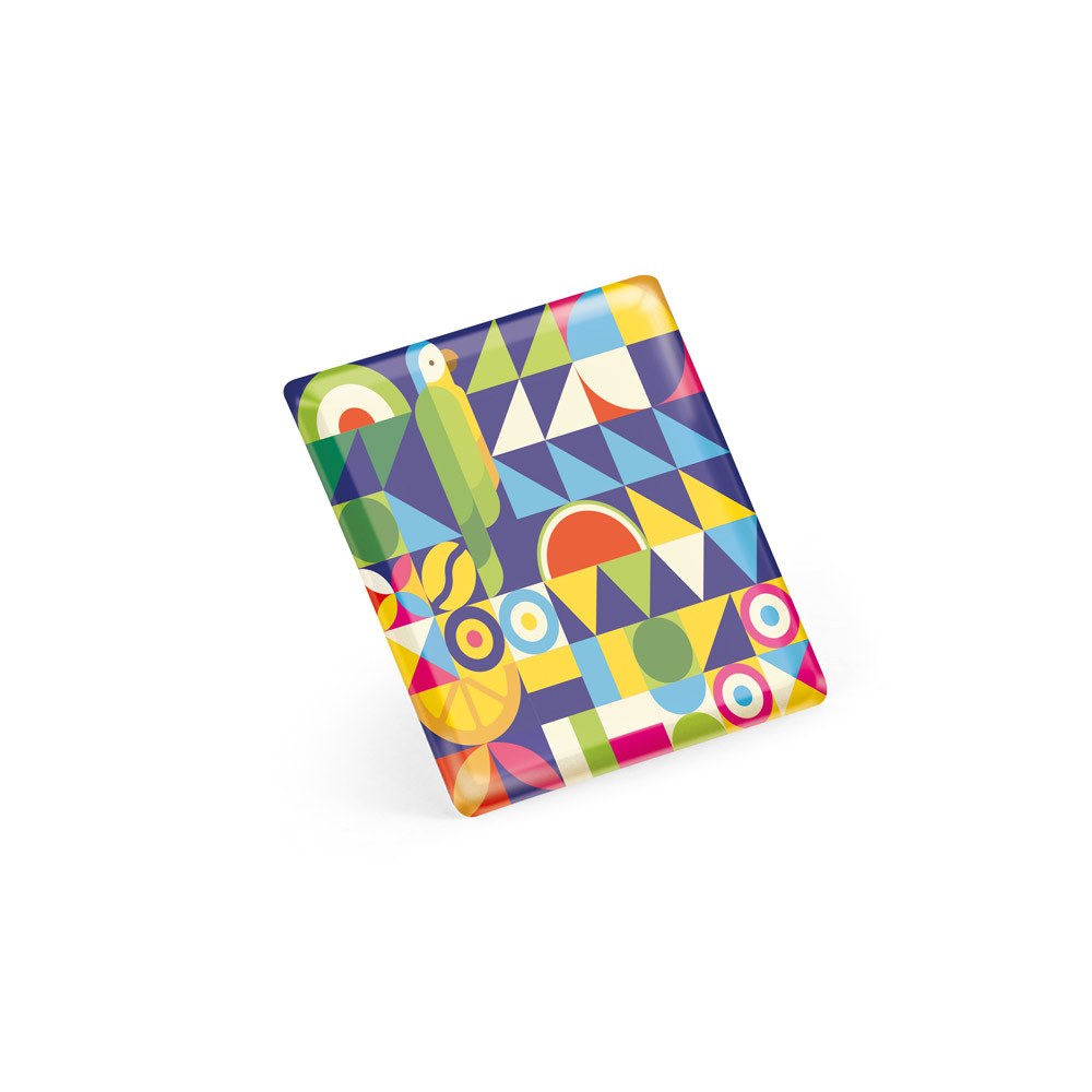 Badge flessibile resinato quadrato Doming 6 personalizzato, 20 mm