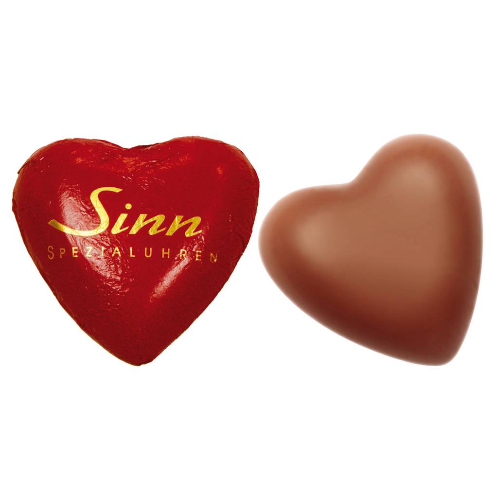Cuore di cioccolato stampato con logo