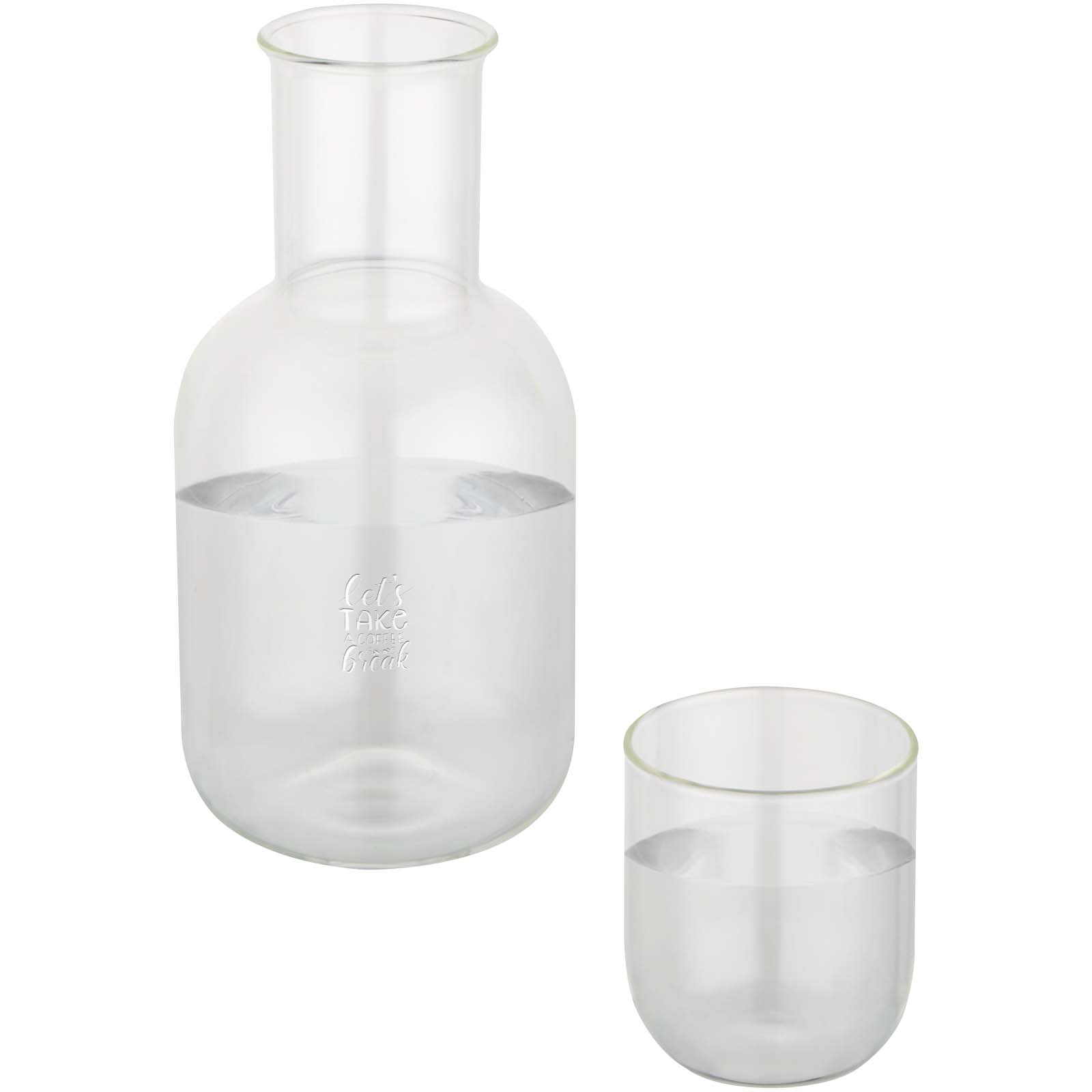 Caraffa e Bicchiere Eleganza - Porto Valtravaglia stampato con logo