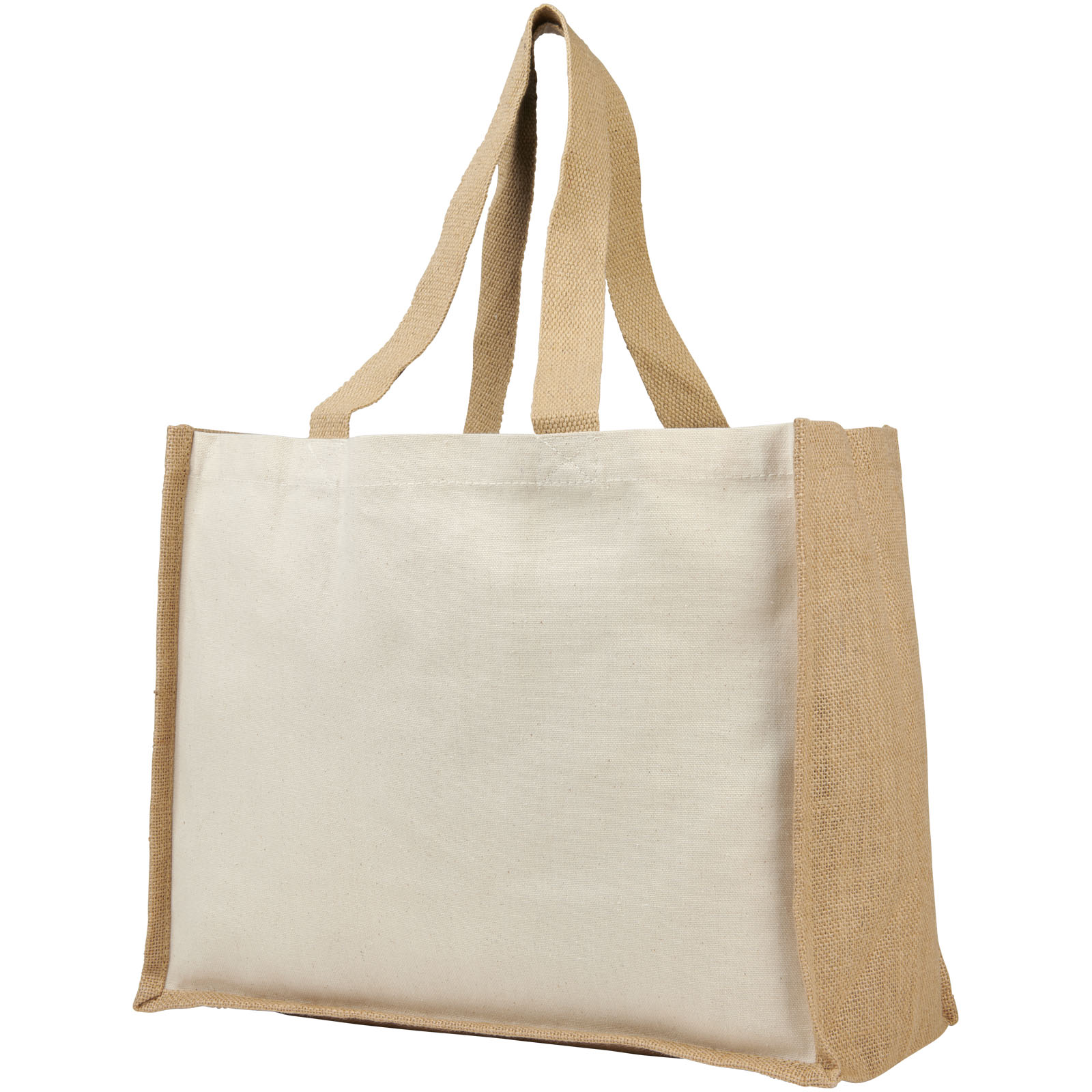 Borsa Tote in Tela e Juta