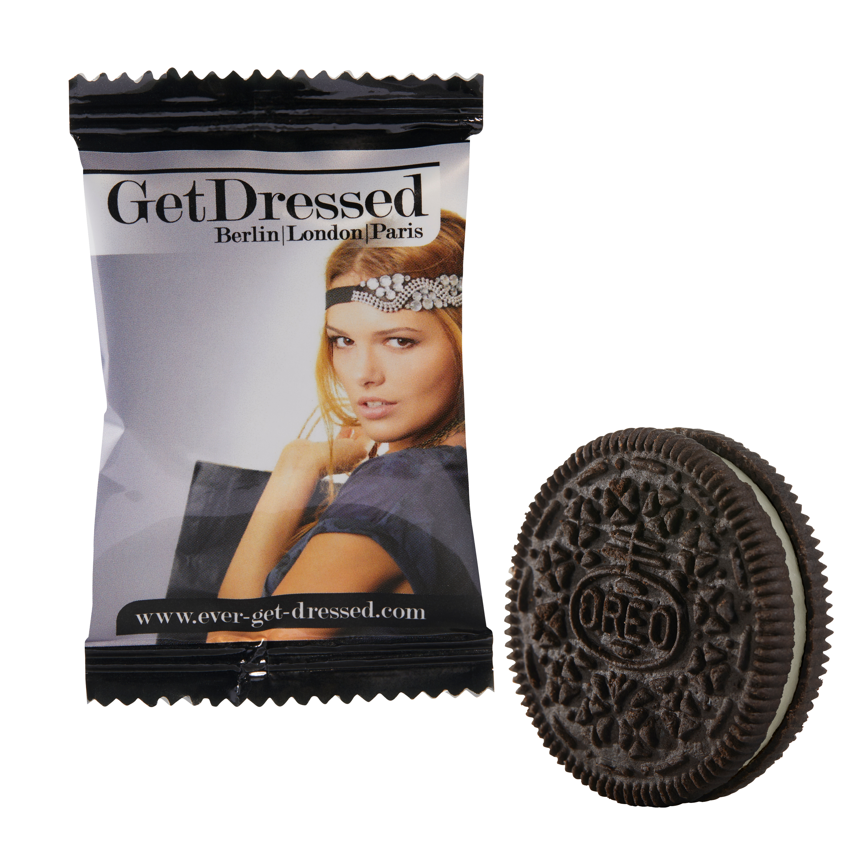 Biscotto Sandwich Cioccolato e Crema - Pognana Lario stampato con logo