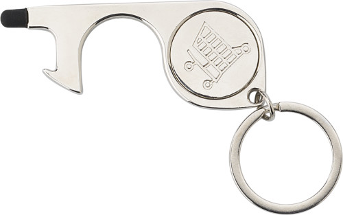 Apriporta a schermo capacitivo in metallo con portachiavi e moneta per carrello - Lucignano