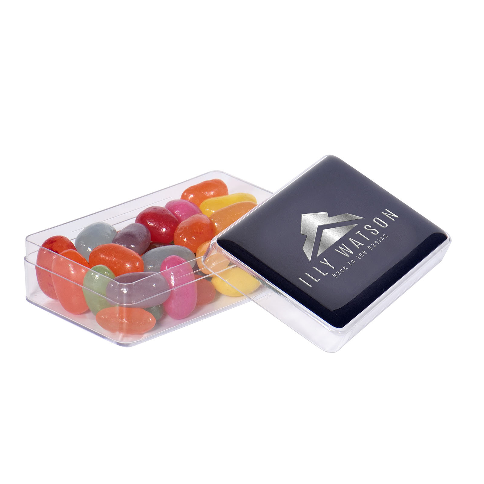 Maxi Box con Doming a colori pieni e riempita con circa 50g di Jellybeans - Pontremoli
