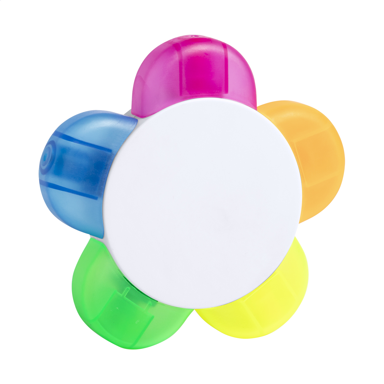 Evidenziatore a fiore Pentax con 5 colori personalizzato con logo stampato con logo