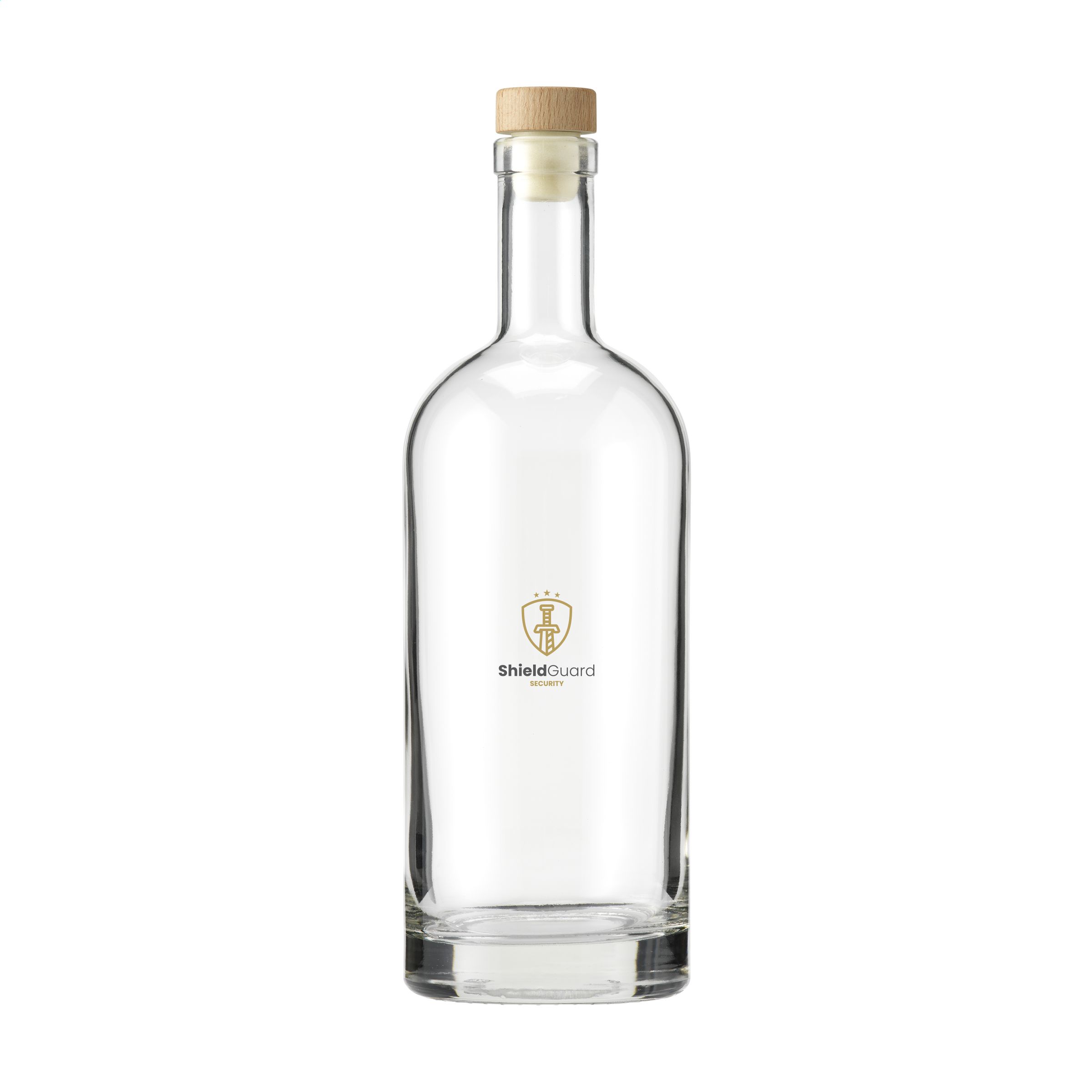 Bottiglia di Vetro Elegante con Tappo in Legno 1L - Bussero