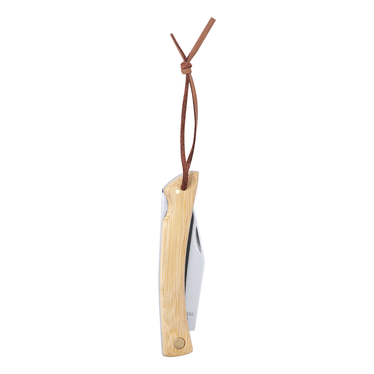 Coltello tascabile Lundin personalizzato in acciaio con manico in bambù