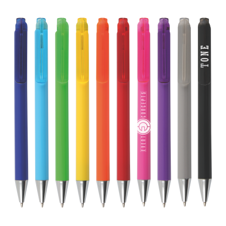 MANHATTAN penna a sfera di colore solido con clip trasparente colorata - Spino d’Adda