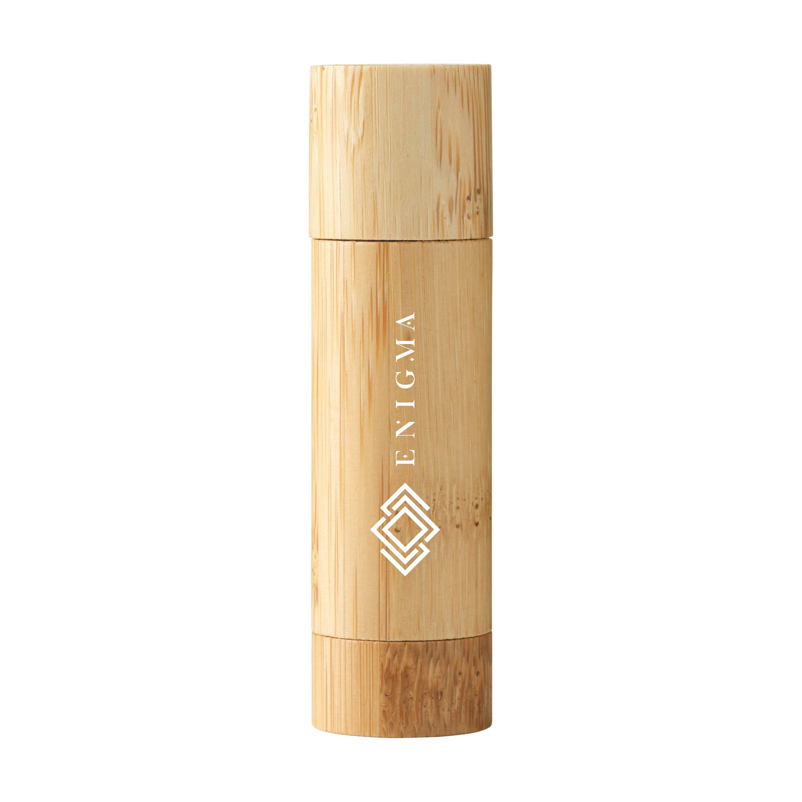 Balsamo labbra Bamboo Nura in contenitore di bambù e PP con logo stampato con logo
