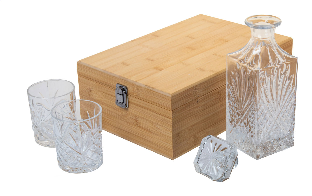 Set di Lusso per Whisky in Scatola di Bambù - Cassago Brianza bedrukken met logo