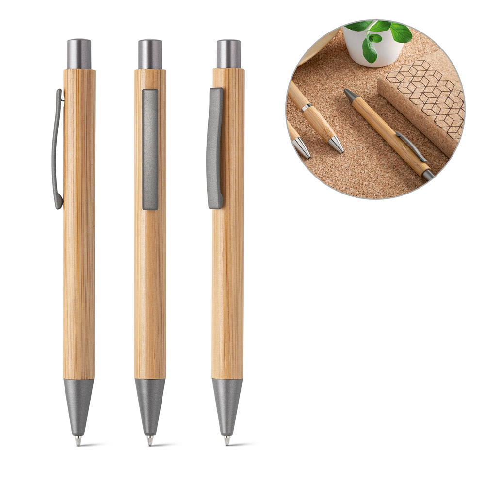 Penna a sfera con clip in bambù - Castelluccio Valmaggiore