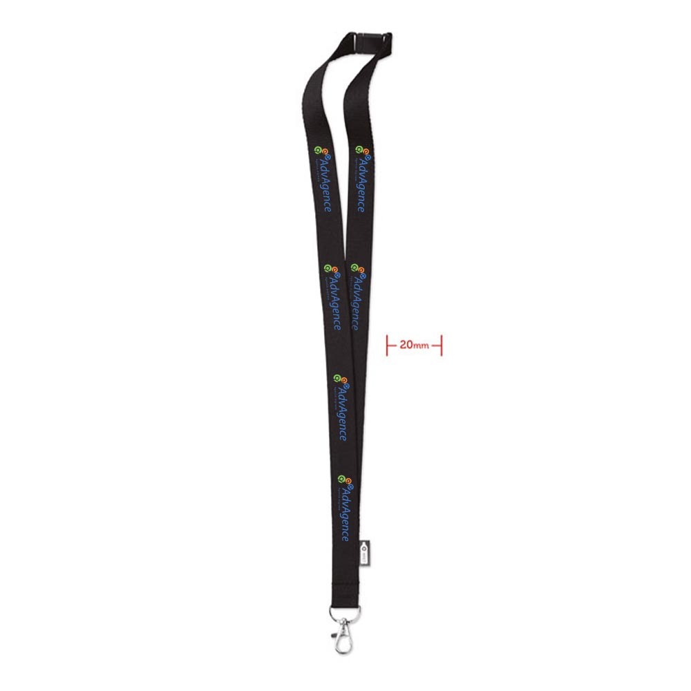 Lanyard RPET con gancio metallico e sgancio di sicurezza - Sondalo