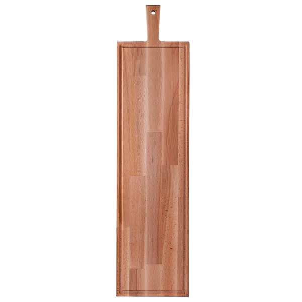 Serveerplank Beukenhout Met Handvat & Sapgeul - 80 x 20 cm stampato con logo