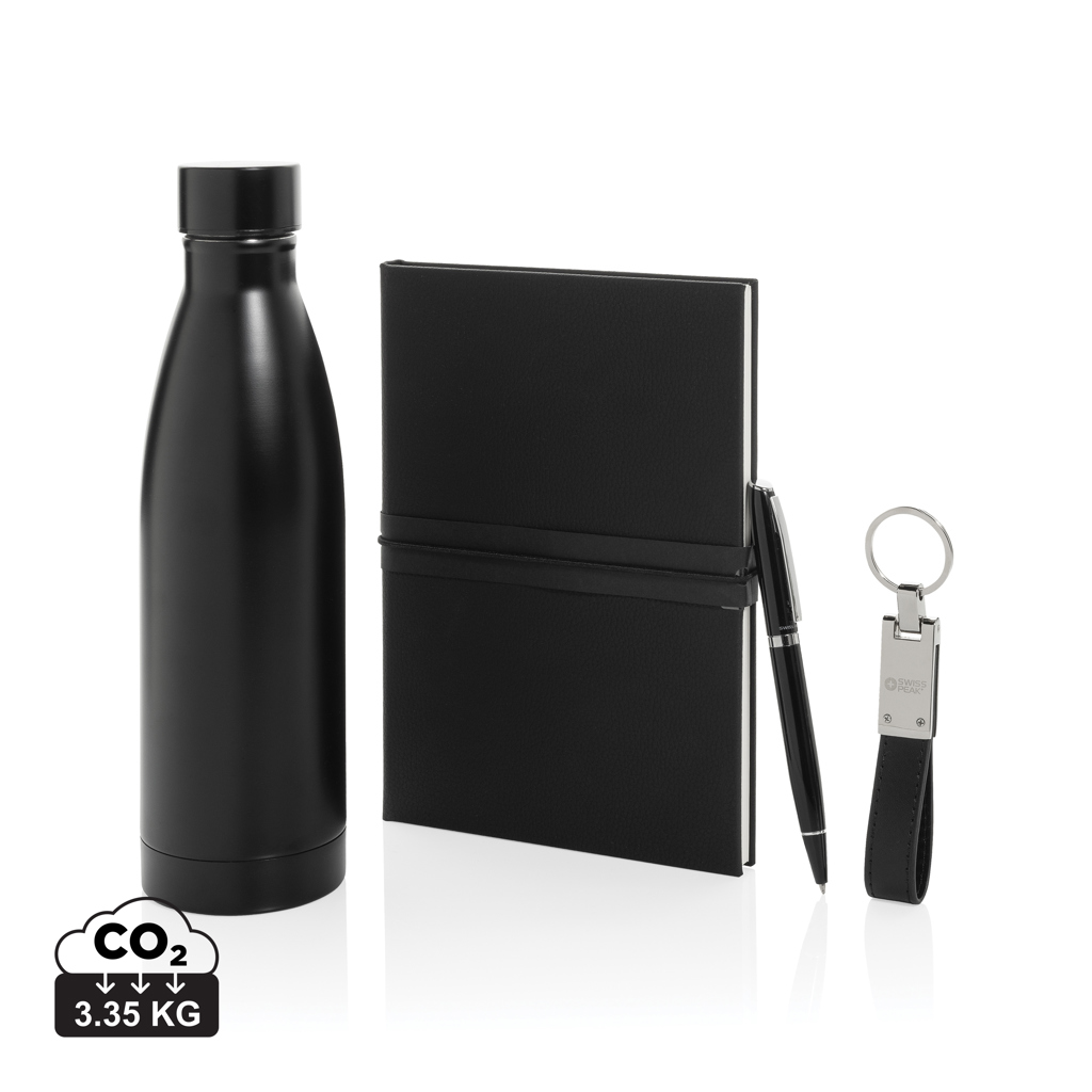 Set regalo business deluxe Swiss Peak RCS con bottiglia d'acqua