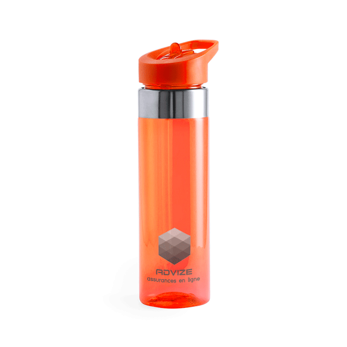 Bottiglia d'acqua in Tritan resistente al calore ad alta capacità, priva di BPA, con anello superiore in acciaio inossidabile e tappo a vite di sicurezza - Fiesse