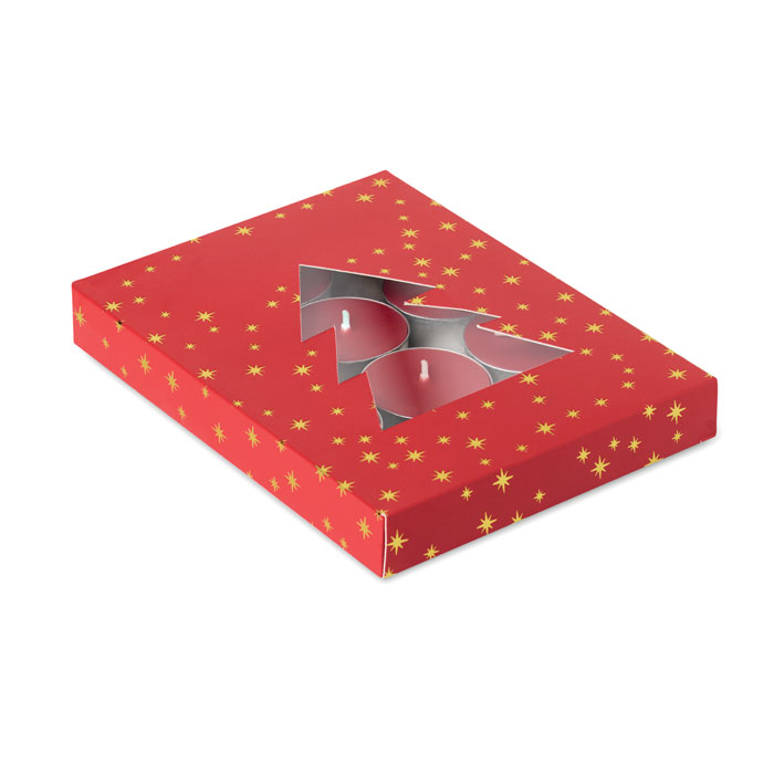 Set di tealight alla cannella personalizzato in confezione albero di Natale