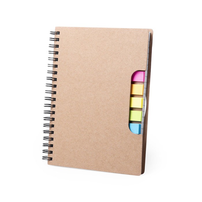 Blocco note ad anelli in cartone riciclato con note adesive - Cerete