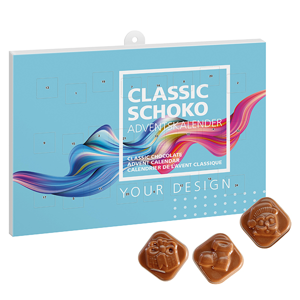 Calendario dell'Avvento al Cioccolato Classico - Abbadia Cerreto stampato con logo