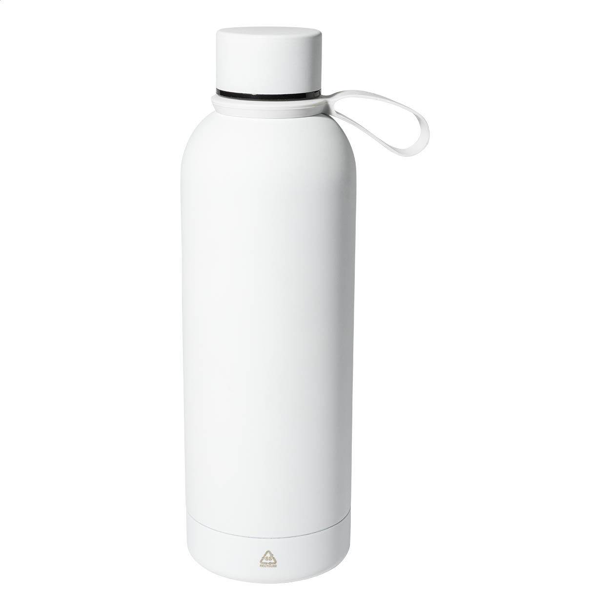 Borraccia termica Khumbu in acciaio riciclato gommato con maniglia, 500 ml