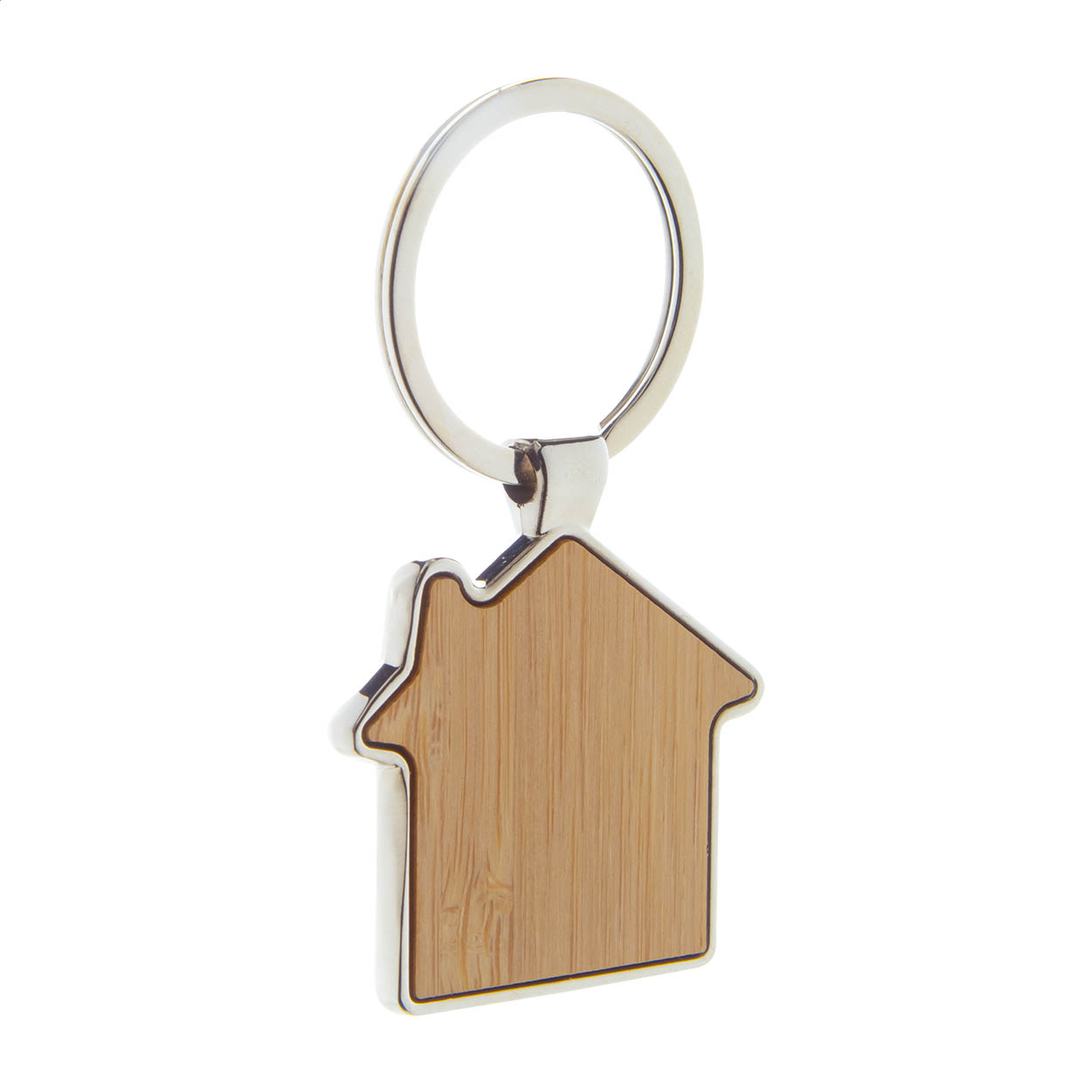 Portachiavi a forma di casa Horby in metallo con inserto in bambù