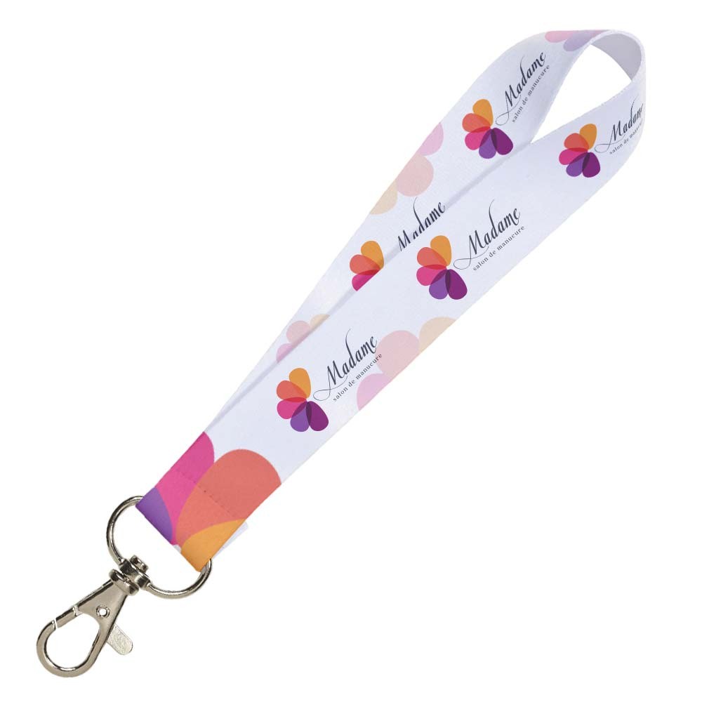 Mini Lanyard a sublimazione a colori pieno con gancio in metallo - Brignano Gera d’Adda
