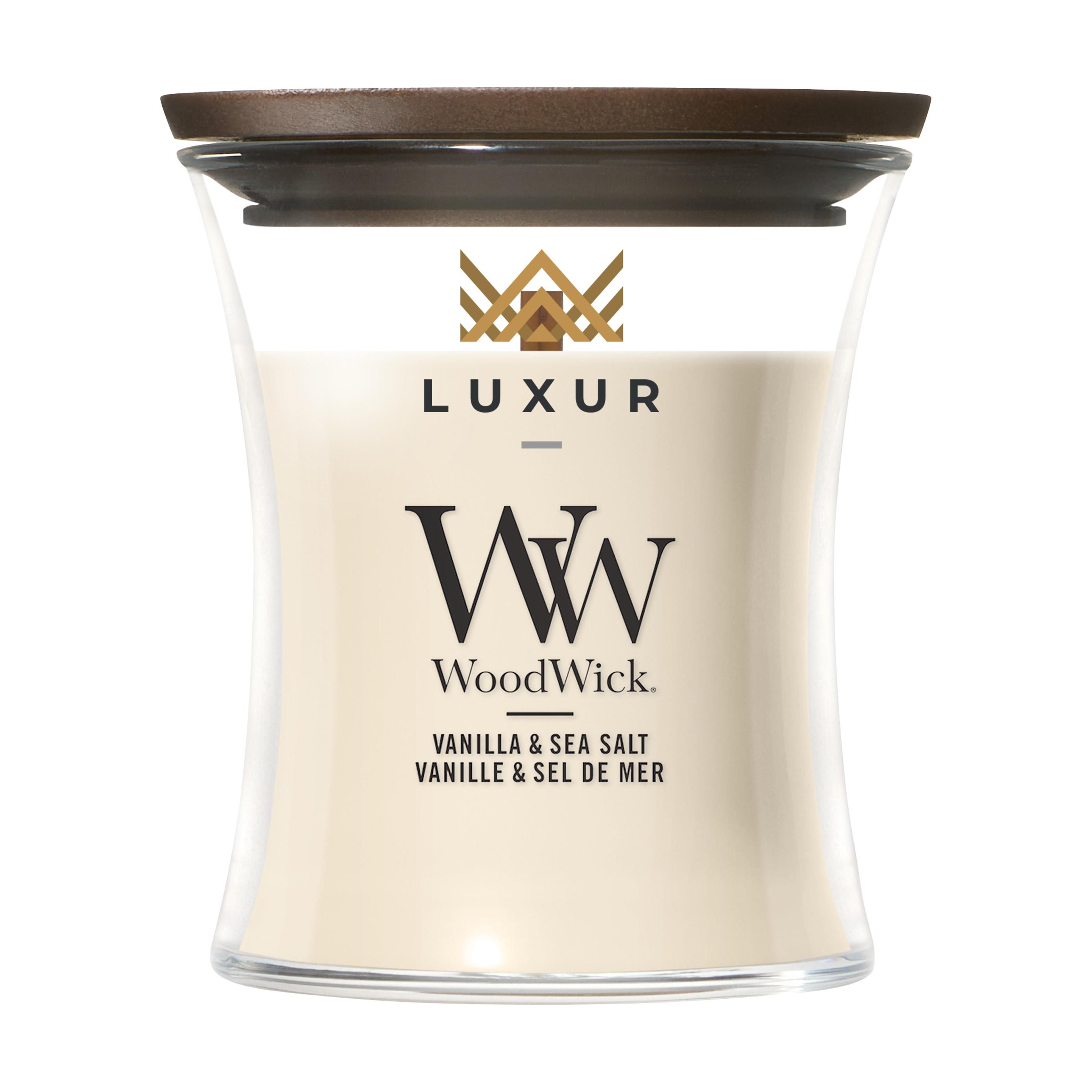 Candela profumata WoodWick Vaniglia & Sale Marino Mini