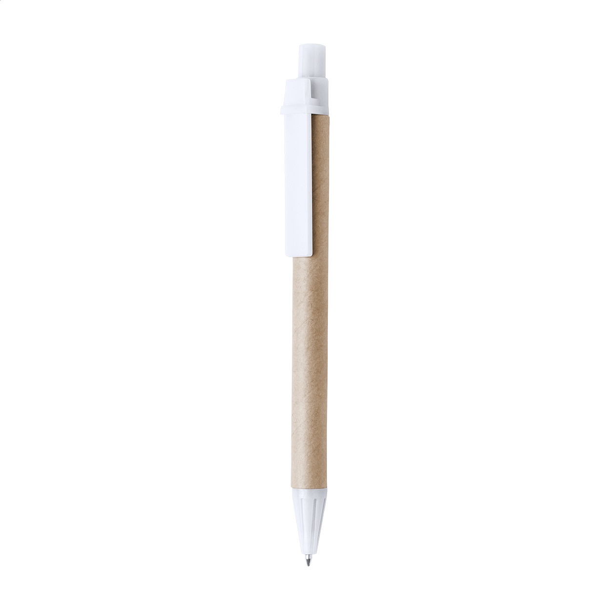 Penna a sfera Karta in carta riciclata e plastica, refill nero, con logo