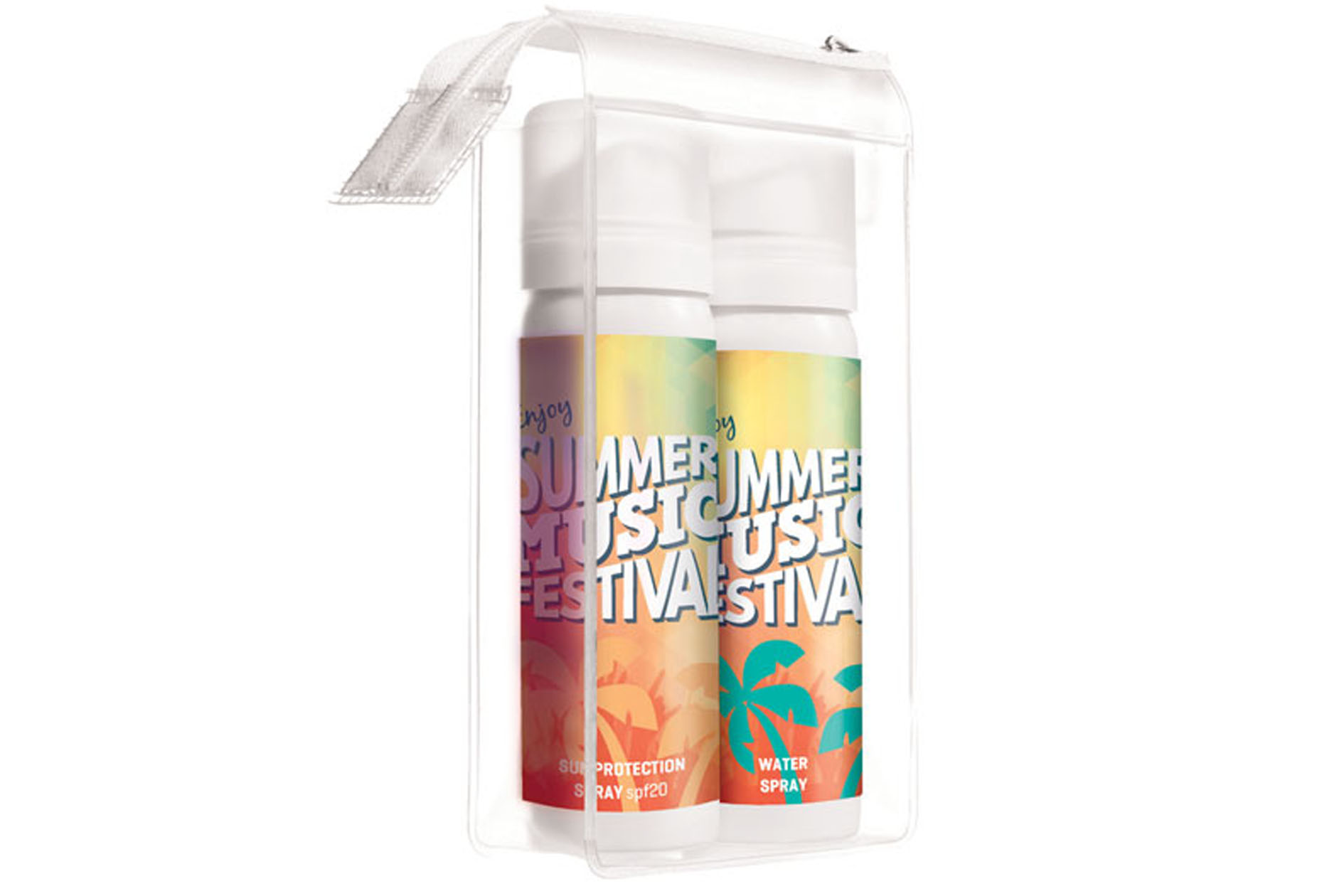 Set di Protezione Solare e Spray d'Acqua in Borsa da Toilette con Zip - Offlaga