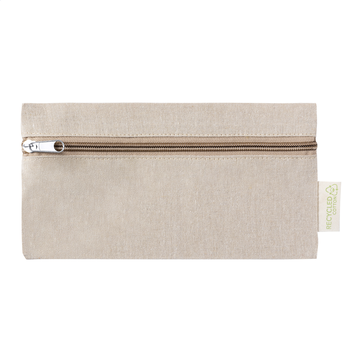 Astuccio Pambuk in 100% cotone riciclato con zip e il tuo logo stampato con logo