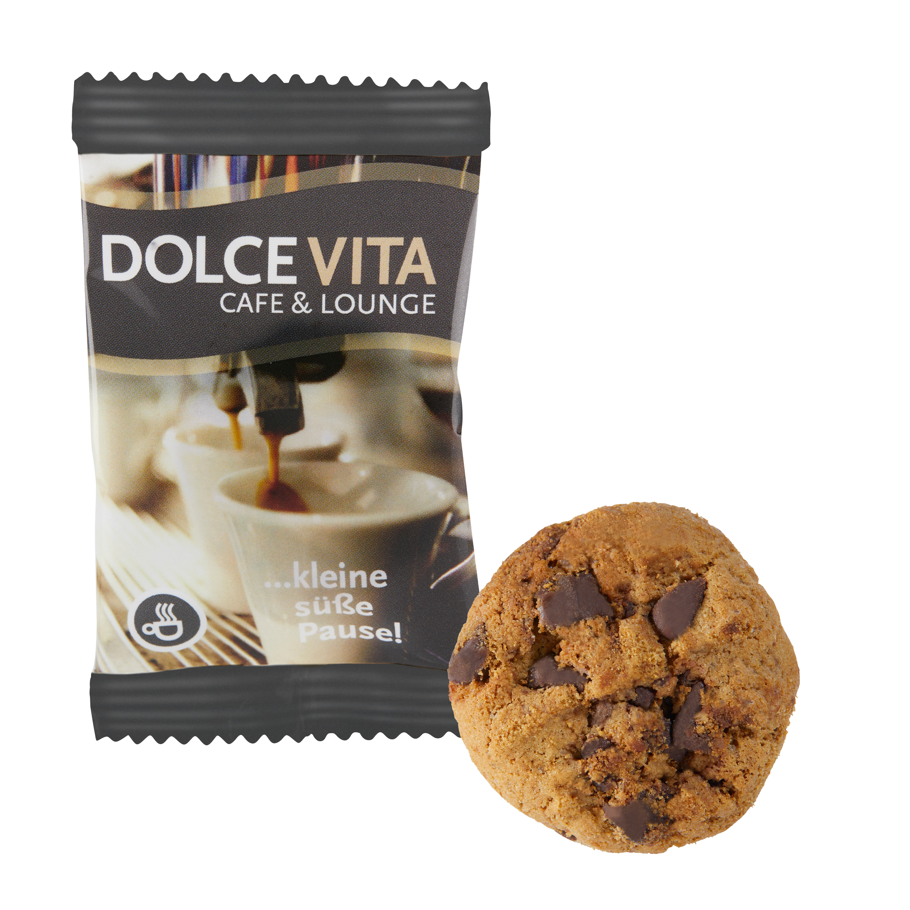 Minis Biscotti al Cioccolato Montano - Mezzana Rabattone stampato con logo