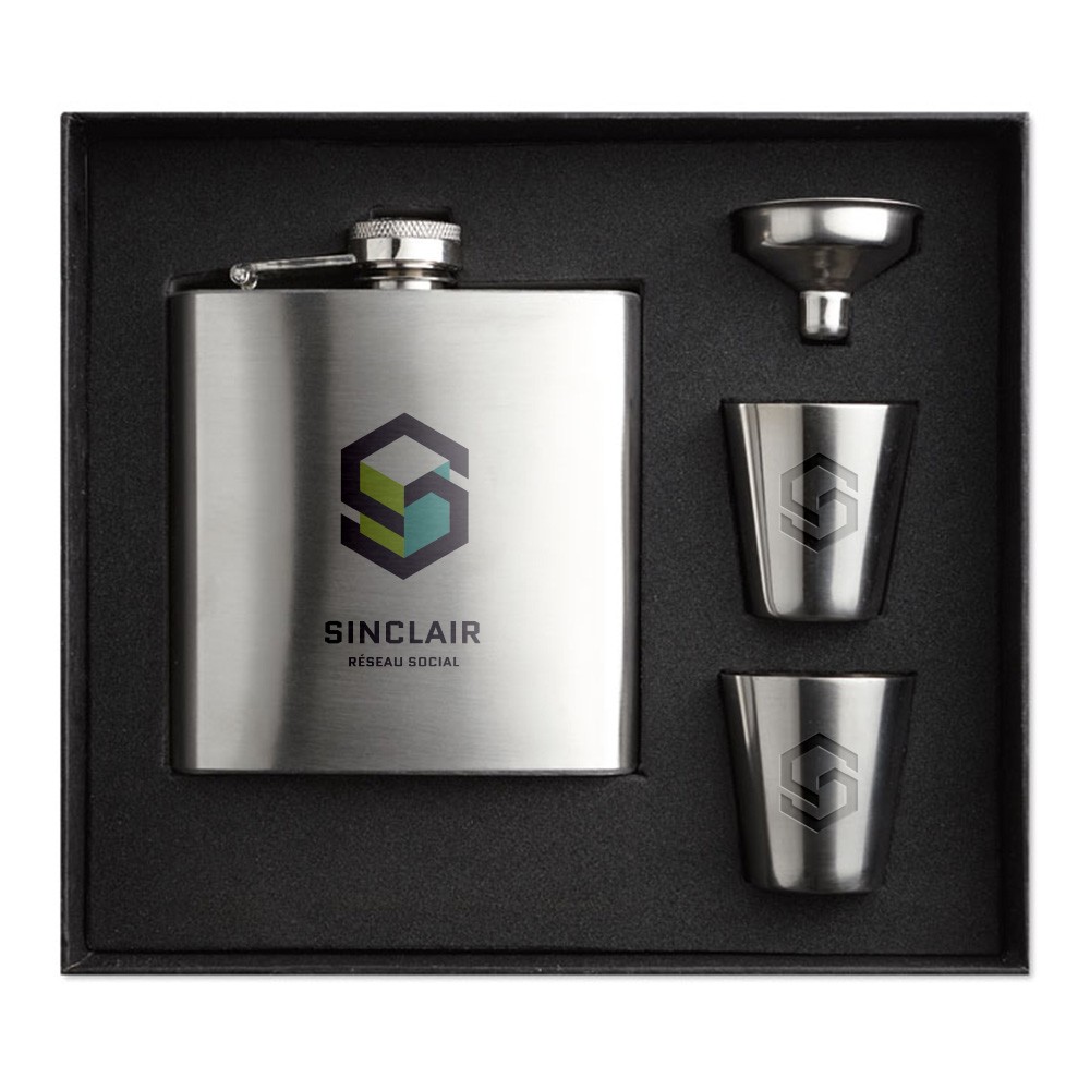 Set di Fiaschette con Finitura Satinata - Ravello stampato con logo