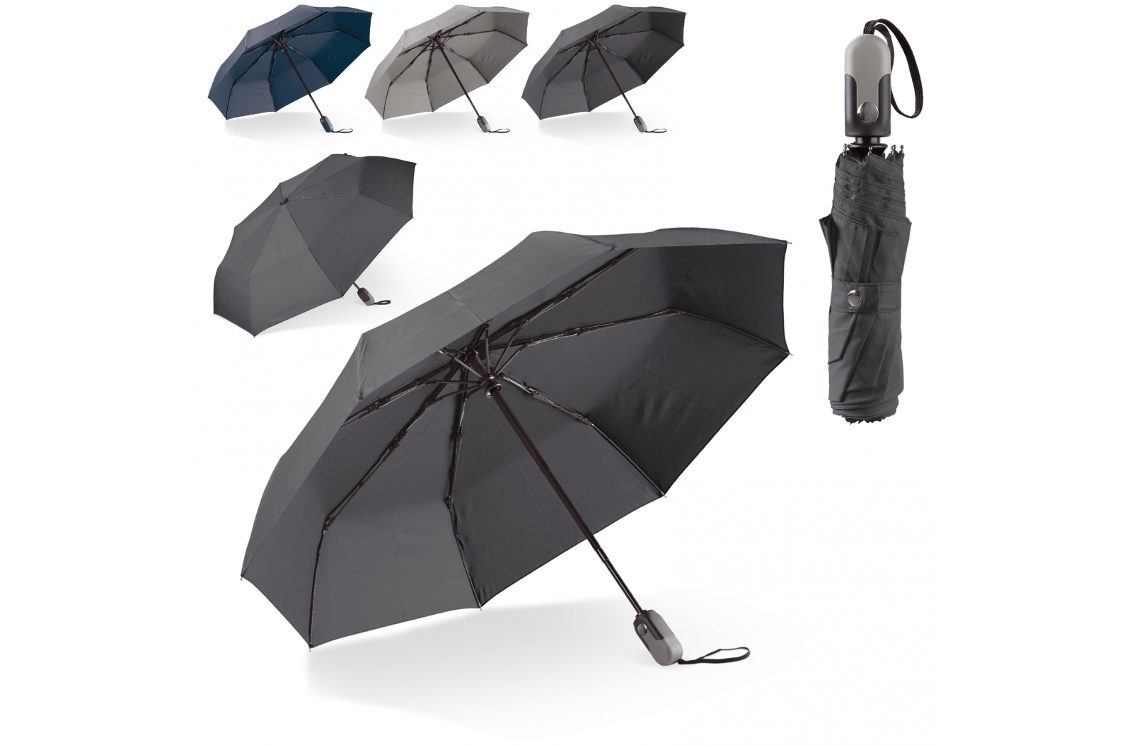 Lusso ombrello pieghevole da business con meccanismo di apertura-chiusura automatico - Selvino