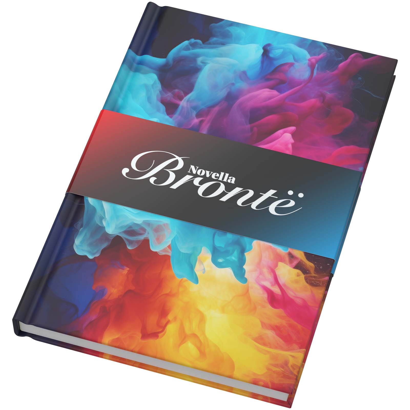 Quaderno A5 Novella Brontë riciclato con copertina rigida e logo stampato con logo