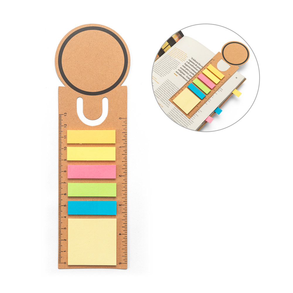 SAWYER. Set da ufficio 3 in 1, realizzato in carta 100% riciclata, con parte superiore rotonda e stampa nera tutt'intorno