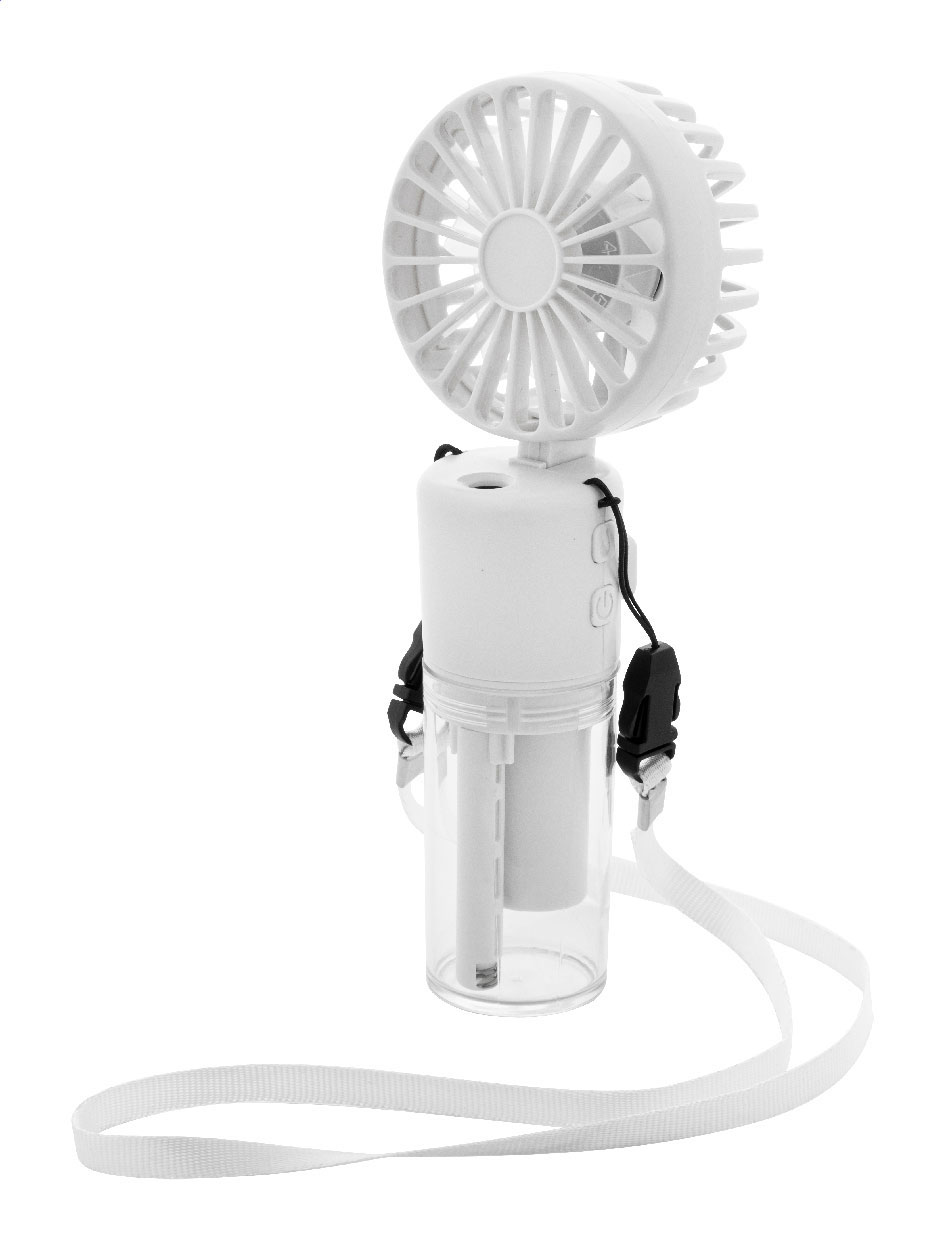 Ventilatore Ricaricabile Spruzzo Aqua - Montanaso Lombardo stampato con logo
