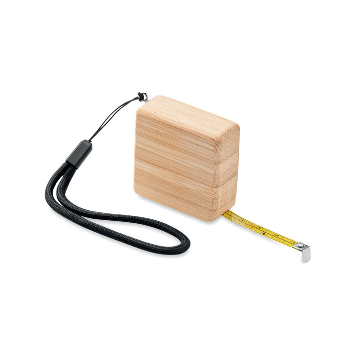 Nastro misuratore quadrato in bambù con cinturino da polso - Merlino