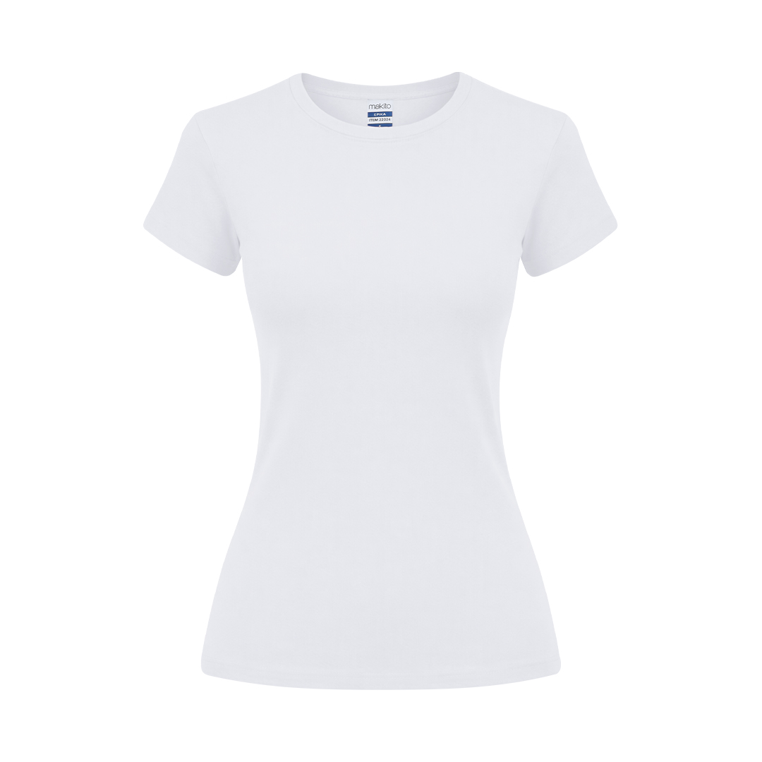 T-shirt Bianca Femminile Elegante - Cascina stampato con logo