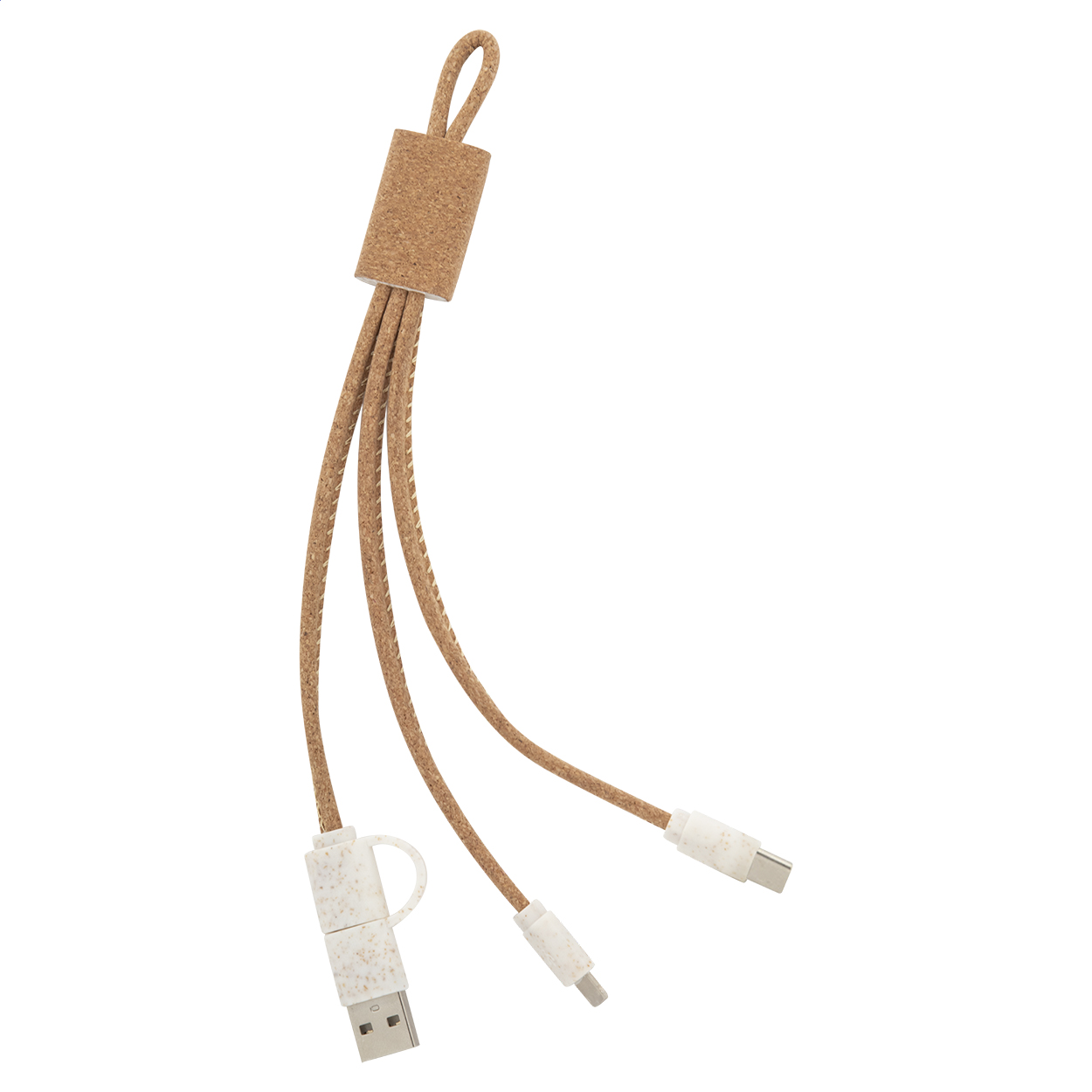 Cavo di ricarica USB Koruku personalizzato in sughero e paglia di grano