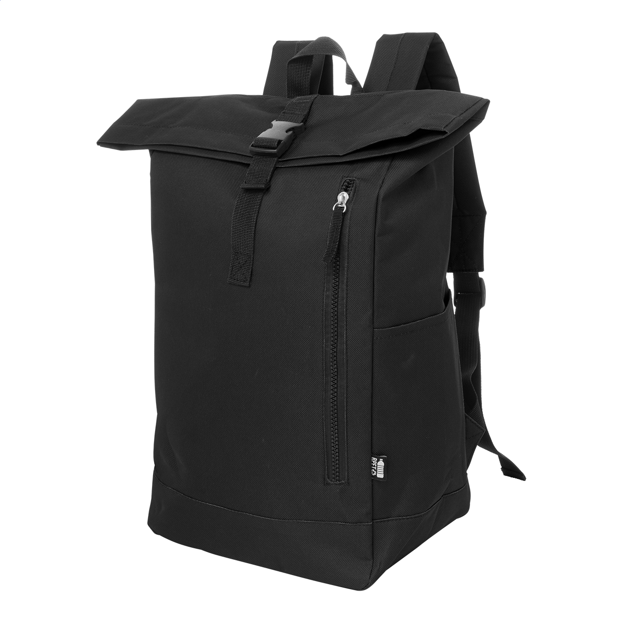 Zaino rolltop Reback personalizzato in RPET 600D con vano laptop 14"