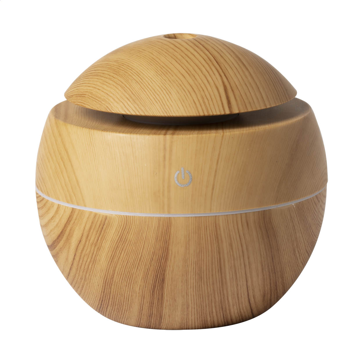 Umidificatore da scrivania Wopor effetto legno con LED multicolore stampato con logo