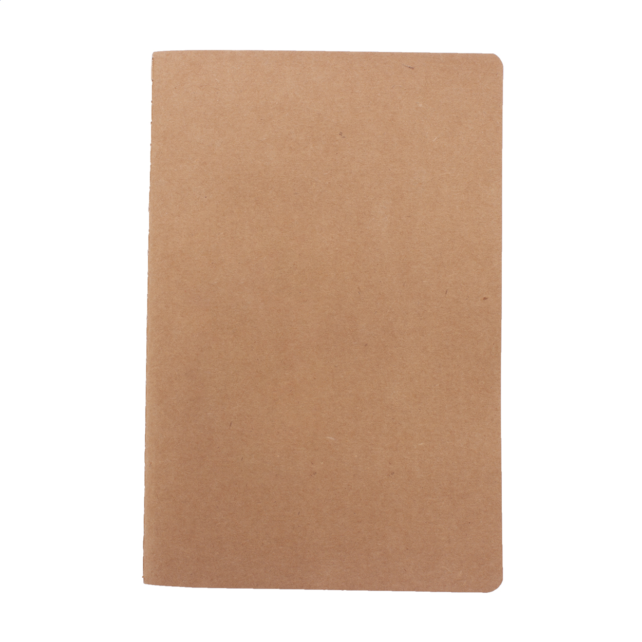 Quaderno A5 Krafty in carta riciclata con copertina cucita e logo stampato con logo
