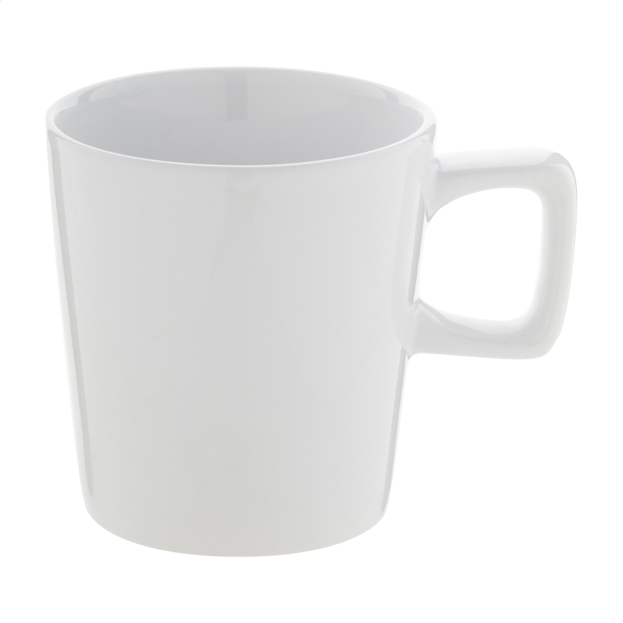 Tazza Angulus personalizzata in ceramica con manico rettangolare, 280 ml