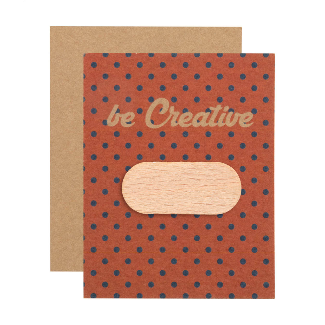 Copri webcam WooCam Creative in legno con cartoncino kraft stampato stampato con logo